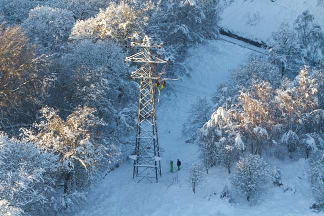 Líneas eléctricas de ScottishPower. 