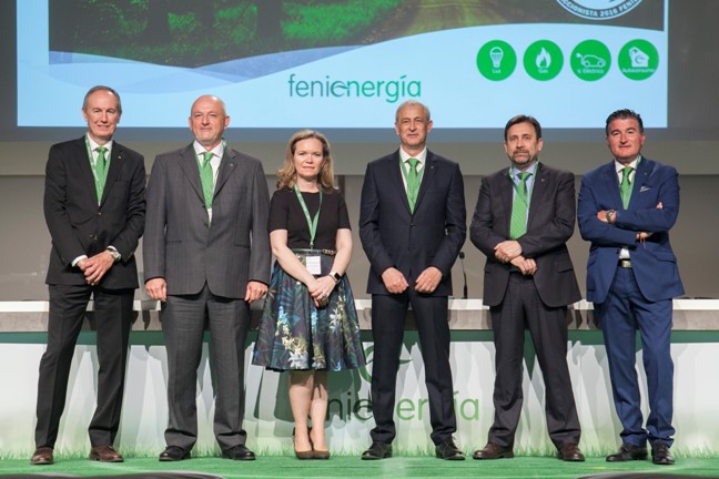 El Consejo de Administración de Fenie Energía. De izq.a dcha: Miquel Puig, Carlos Moyá, Isabel Reija, Sergio Pomar, Goio Merchán y Enrique Ruiz.