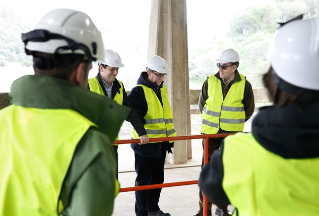 El presidente de Iberdrola, Ignacio Galán, durante la visita a una instalación de la compañía